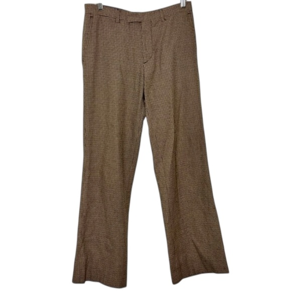 Vintage Zara Houndstooth Flat Front Trousers Single Back Pocket Size 31 - Picture 1 of 5